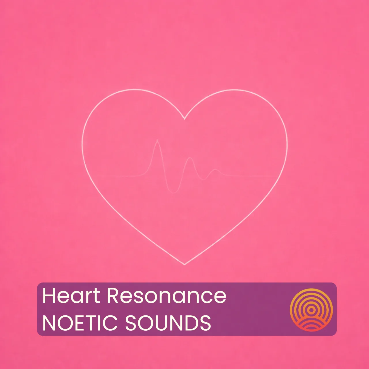 Heart Resonance cover artwork with a glowing heart outline and pulse line on a vivid pink field.